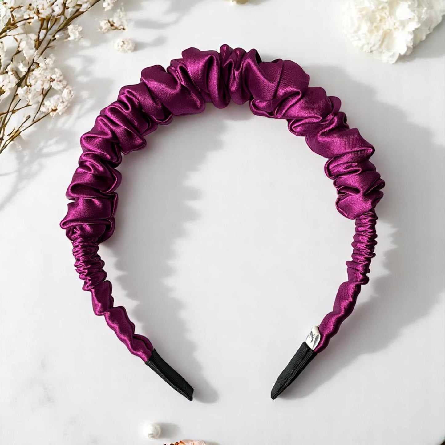 DIADEMA SATINADA SCRUNCH - FUCSIA GLAM