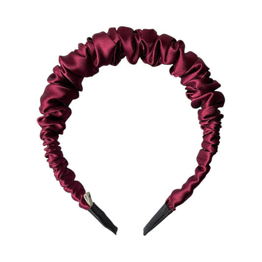 DIADEMA SATINADA SCRUNCH - BORGOÑA CHIC