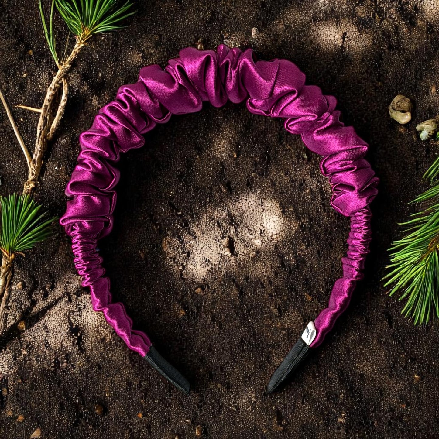 DIADEMA SATINADA SCRUNCH - FUCSIA GLAM